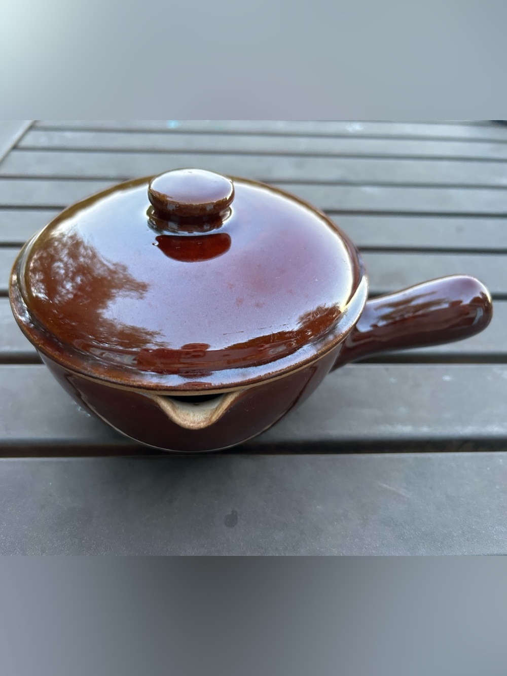 Denby vintage Homestead Brown stoneware pot with lid. I pint great condition!